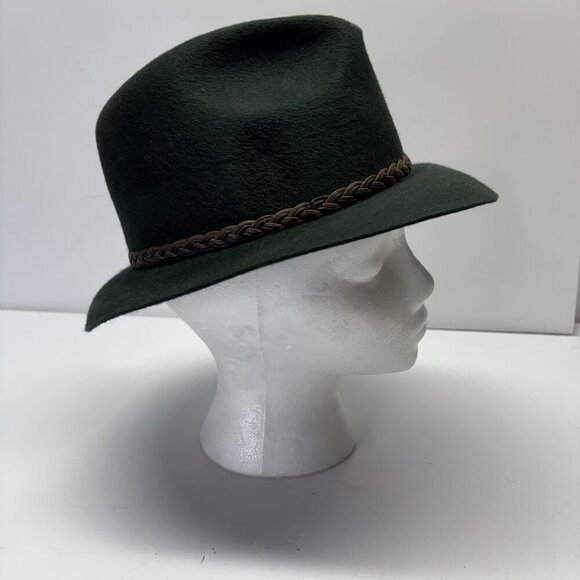 Robert Hall Magill Hat Mfg. Montreal Que Green Genuine Fur Felt Hat 6 7/8 fedora - Picture 2 of 16